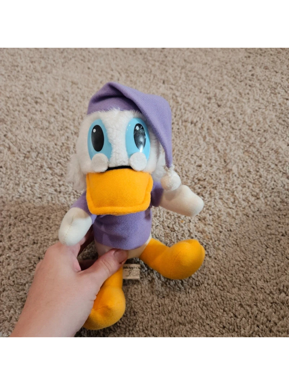 Vintage Disney Mickey’s Christmas Carol Scrooge McDuck Plush Purple 1980s